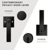 American Heavy-duty Handle Lock Aluminum Alloy Door Lock S Slot Key Square Black Bathroom Door Lock