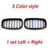 1 Pair Car Glossy/Matte Black Front Bumper Double 2 Slat Kidney Grilles For BMW F15 F16 X5 X6 F85 F86 X5M X6M 2014-2017