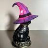 Black Cat Witch Hat Lamp Decorative Gift Halloween Lighting Decor Gothic Night Light