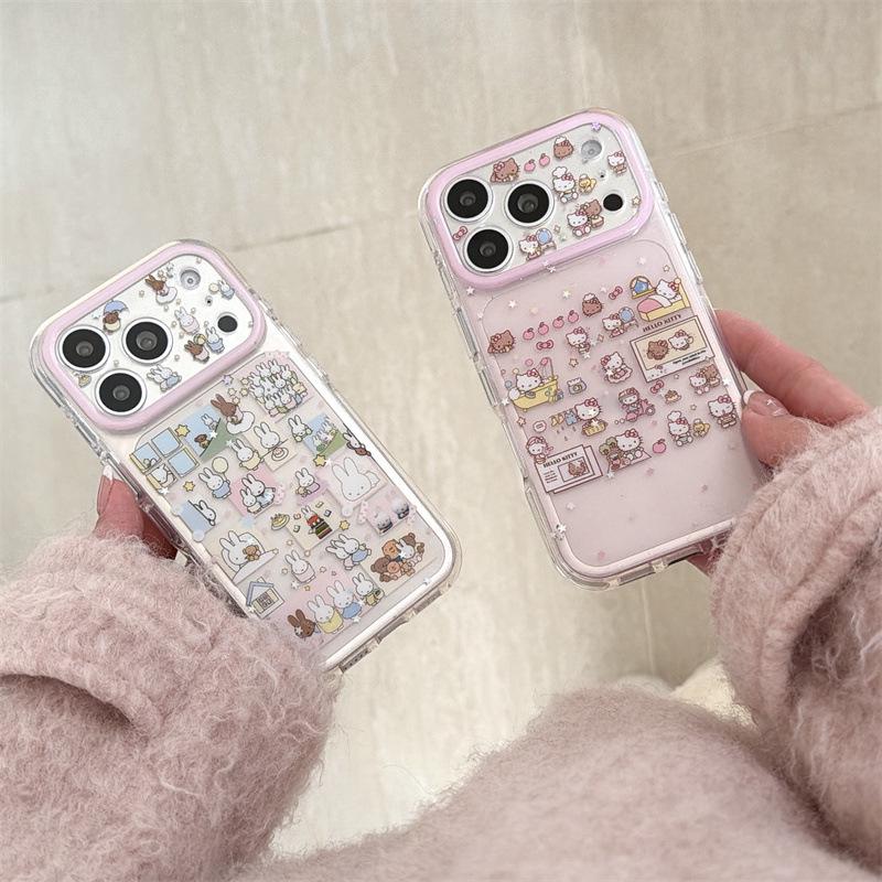 Cartoon Rabbit Cat Sticker for iPhone 17/16 Pro Max/15 Pro Case