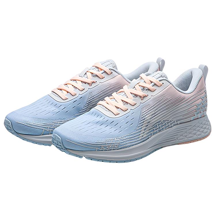 New LiNing Red Hare 4 Cushioned Abrasion Resistant Slip Resistant Low Top Running Shoes Women's Blue Pink ARBP046-16