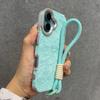 Luxury Ins Velvet Fashion Case For iPhone 16 Plus 15 14 13 12 Pro Max 11 Shockproof Silk Flannel Partern Cloth Hand Strap Cover