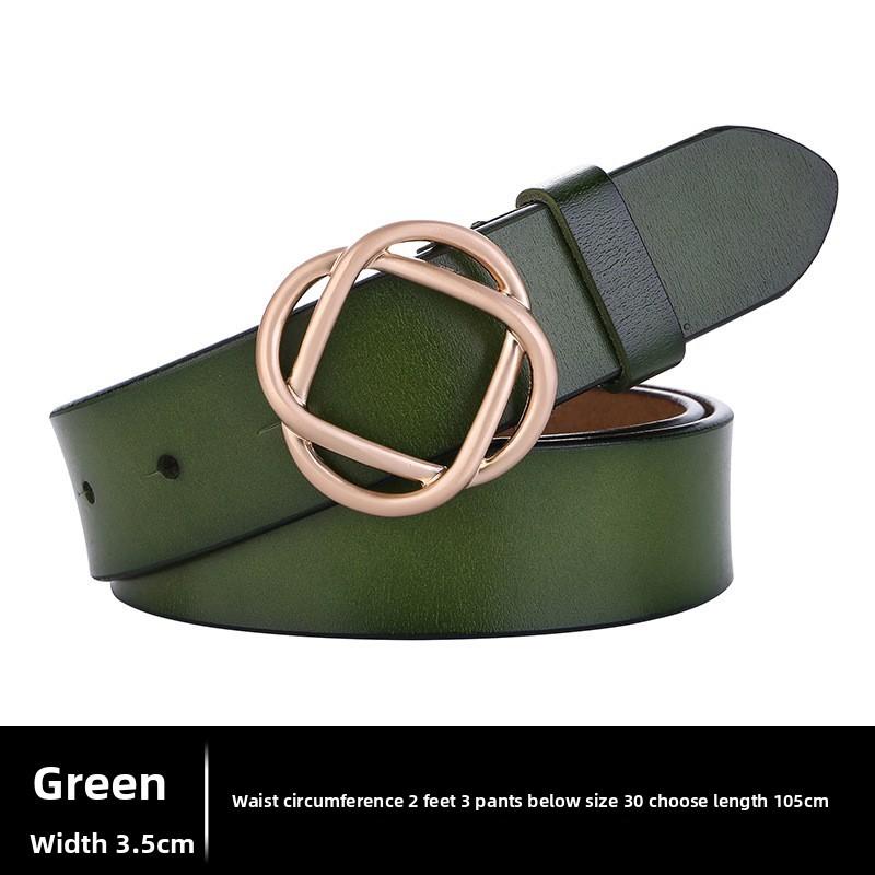Leather Female Waist Belt With Smooth Snap Closure For Daily Outfits