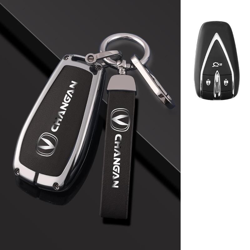 Auto Zinc Alloy Key Fob Cover Case Housing Remote Fit For Changan Unit Unik Cs35Plus Cs55 Plus Cs75 Plus Oshan X7 X5 Automotive Key Ring Auto