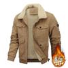 Men's Winter Corduroy Jacket with Plush Velvet Lambswool Trim