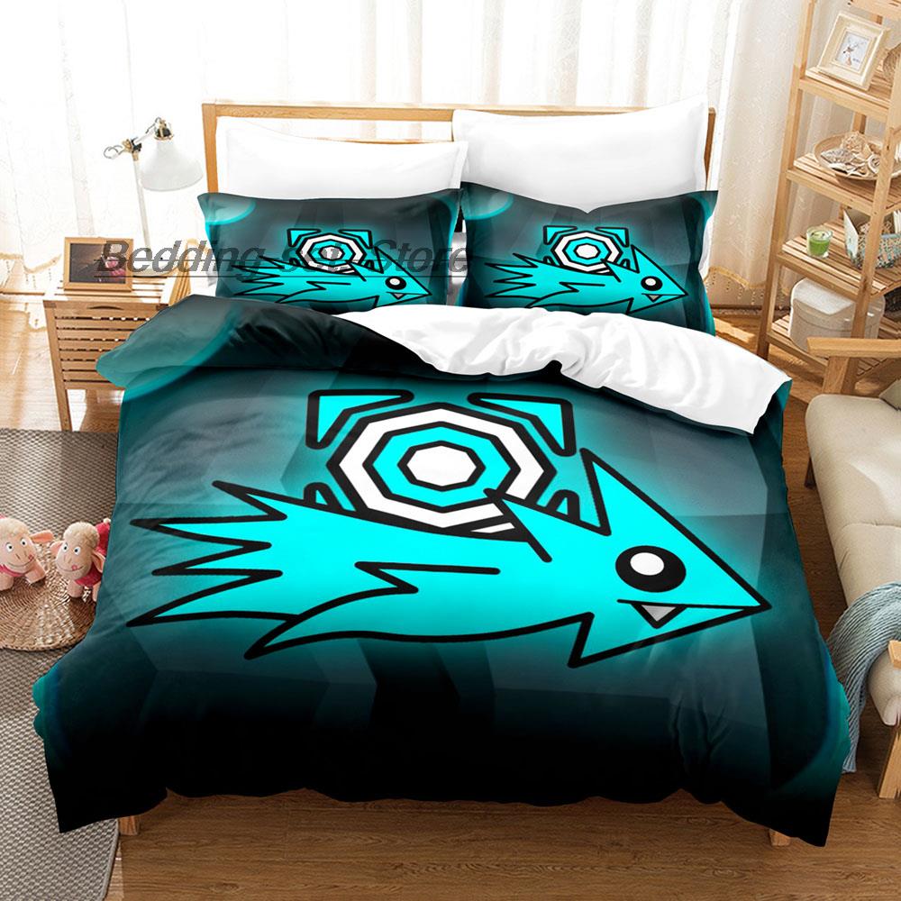 Hip Hop Angry Geometry Dash Bettwäsche Set Einzel Twin Voll Königin King Size Bett Set Spiel Schlafzimmer Bettbezug Sets Anime Bett