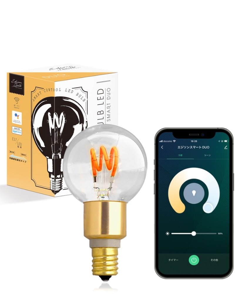 

Edison LED Smart Bulb, E17 Retro Smart Light Bulb, DUO (Mini GLOBE Clear), Alexa Compatible, Warm White, Dimmable, CoolWarm Color Adjustable