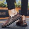 Leather Shoes Men's Spring New plus Size Stitching Leather Casual Shoes Trendy Lazy Doug Shoes Men's Driving