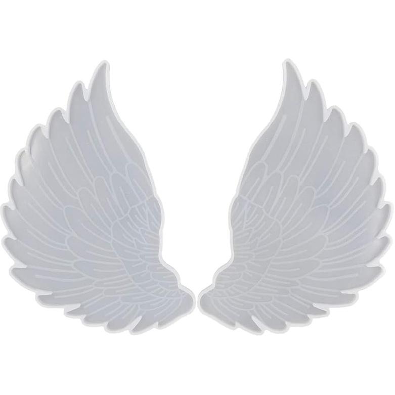 1Pair Angel Wings Molds Left & Right Wings Epoxy Resin Casting Silicone Mold, 1Pair Super Large 6.1 x 3.7"
