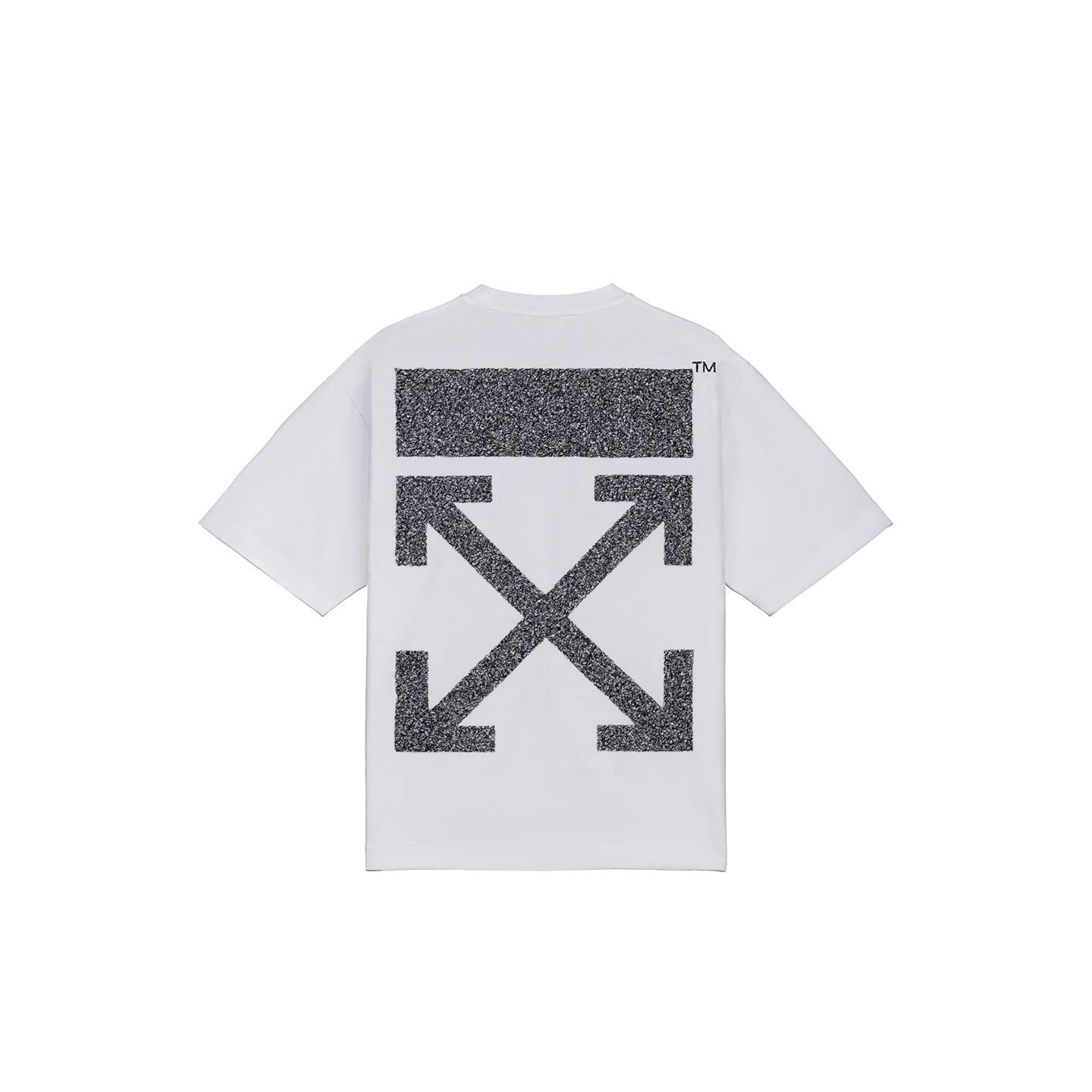Off-White High-End Three-Dimensional Brush Stroke Random Stitch Embroidery Streetwear Versatile T-Shirt Unisex Tops OFFTEGOFF064Q XL 20290₽