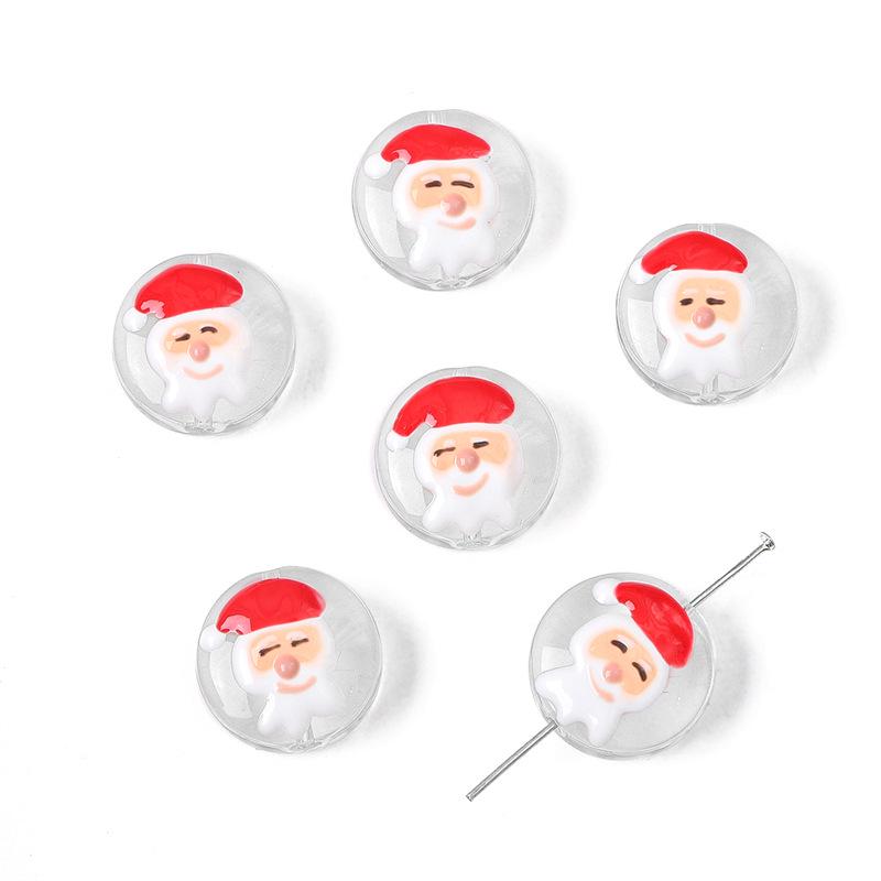 

Мультяшные Рождественские Капли Масла Ручной Работы Стеклянные Бусины для Изготовления Ожерелий и Браслетов Своими Руками