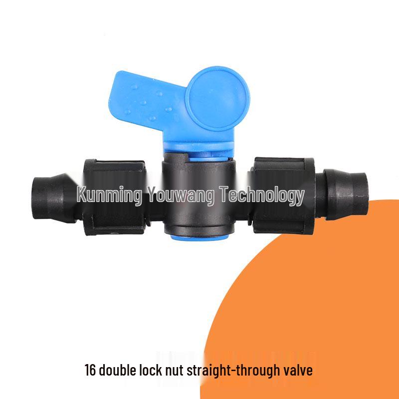 16mm Drip Tape Valve Connector with Locking Buckle Tee Fitting
