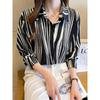 Fashion Luxury Women's Shirts Tops Texture Striped Print Women's Shirts Spring New Long Sleeve Women Business Office Shirt