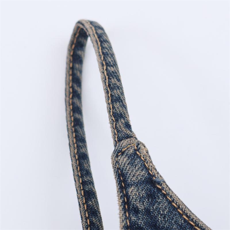 European Style Women's Denim Sling Dress - Winter Fashion