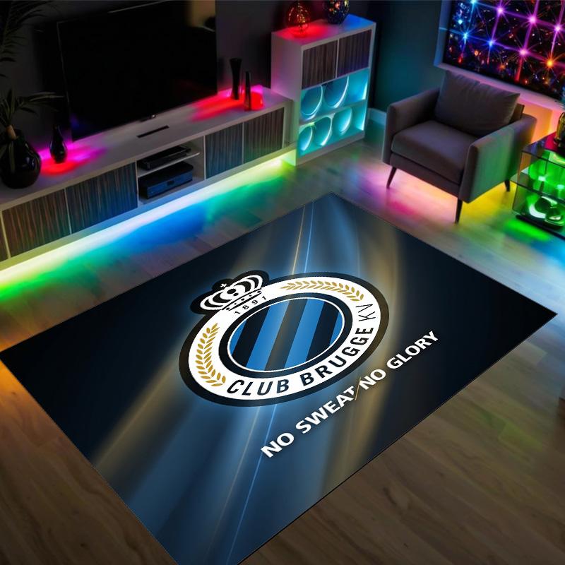 Club Brugge FC Design Tappeto in Velluto di Cristallo Accogliente Non?Tappeto Stampato Antiscivolo per Camera da Letto Soggiorno Ingresso