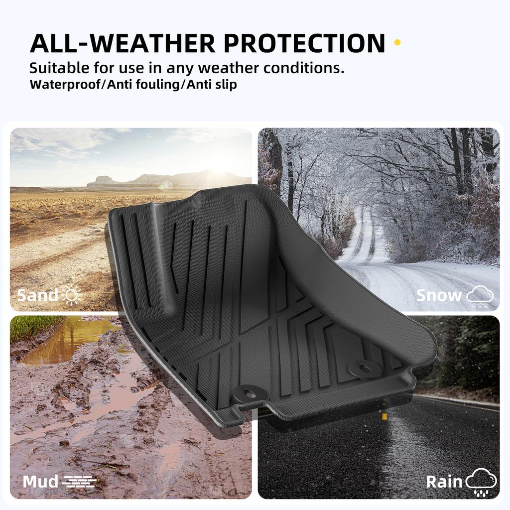 for Hyundai Kona Electric 2025 2025 TPE 3D Car Floor Mats Cargo Liner Trunk Pad All Weather Black Carpet Left Rudder