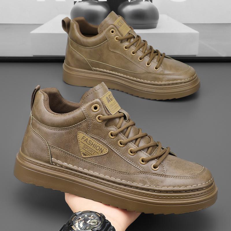Autumn British style high-top leather shoes medium-top short boots autumn and winter Martin boots casual 39