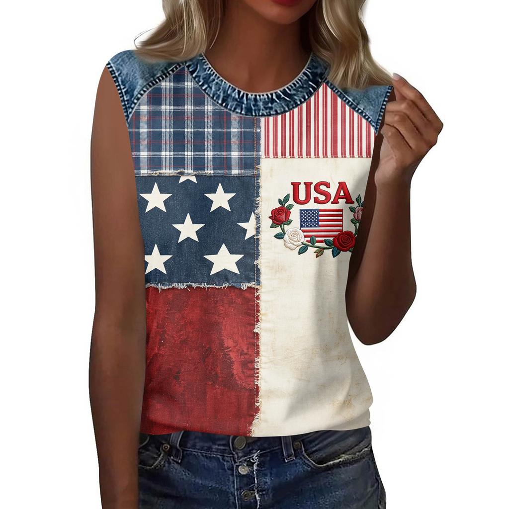 Camiseta informal de manga larga para mujer con cuello redondo y estampado