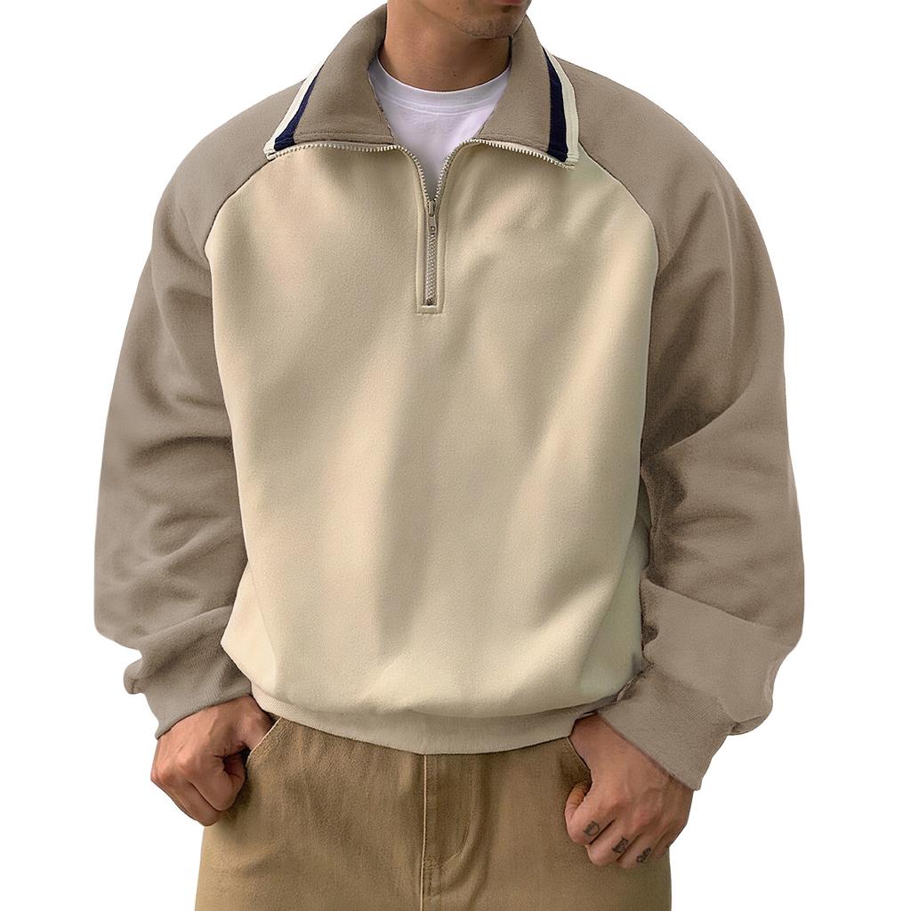 Half-zip Sweatshirt For Men, High Collar Half-zip Sweatshirt For Men.