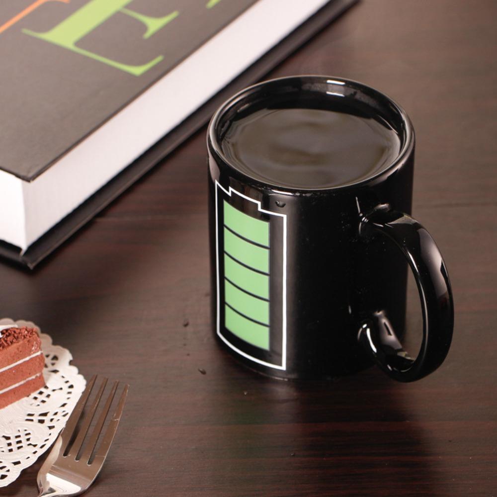 

ceramic mug creative gift daily department store battery color-changing cup cup bulb color-changing cup 301-400ml чорний