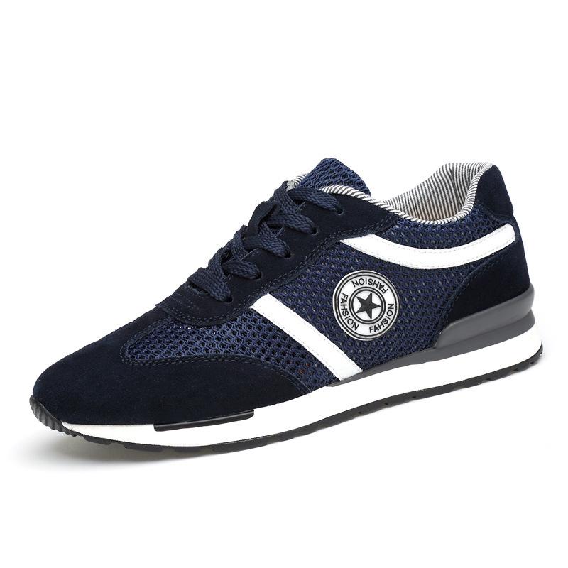 Korean Style Men s Casual Sports Shoes - 8CM Height Boost, Matte Suede, Retro Design 38