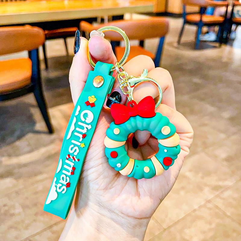 Adorable Christmas Santa Keychain Cute Acrylic Keyring Perfect For Holiday Gifts