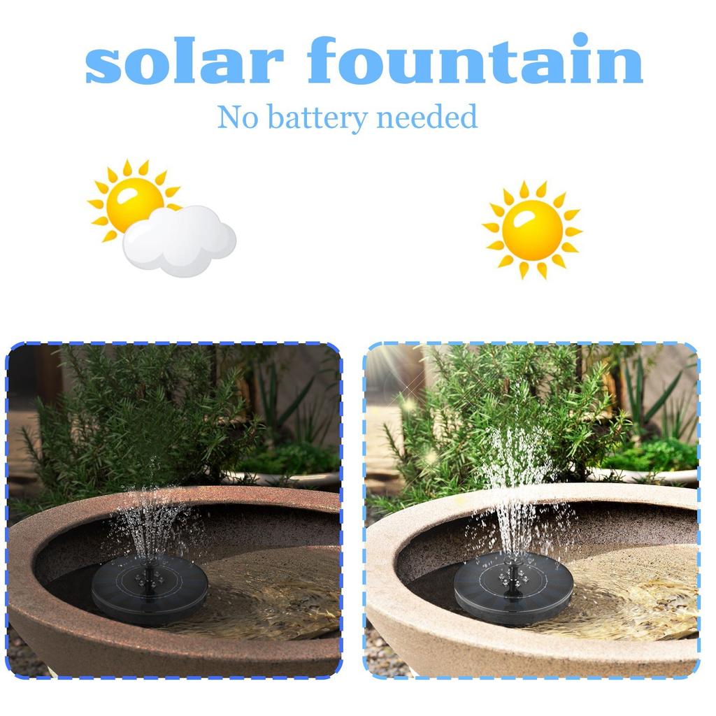 Solar Powered Fountain Pump for Bird Bath, Outdoor Water Feature, Garden Pond, Eco-Friendly Floating Solar Fountain Kit