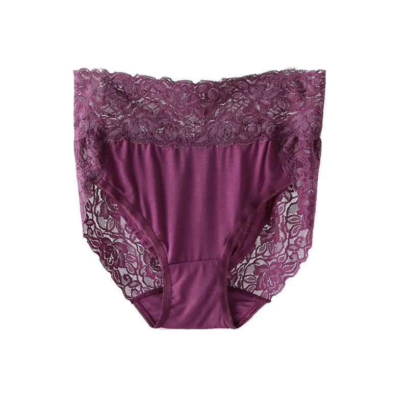 Large Size M-3XL Modal Panties High Waist Women Sexy Lace Underpants Female Briefs Underwear 11 Colors