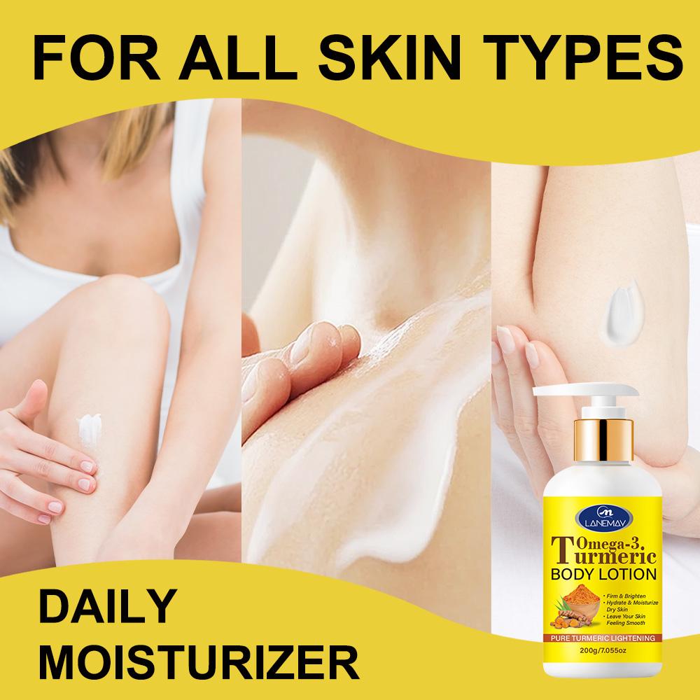 Turmeric + Omega 3 Body Lotion-Firm And Brighten Skin-Hydrate And Moisturize Dry Skin-Suitable For All Skin Types, 200g