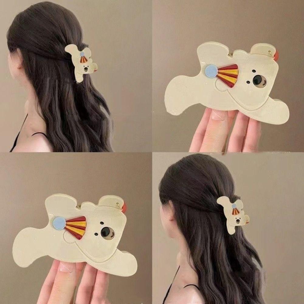 Animals Circus Bear Hair Claw Grab Clip Shark Clip Creative Acetate Hair Claw  Daily