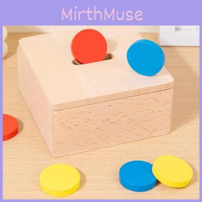 Montessori Holz Zielbox mit Münzschlitz für Lernaktivitäten für Kleinkinder