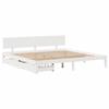 VidaXL Cadre de lit avec tiroirs blanc 200x200 cm bois massif de pin, sommier, cadre de lit double, cadre de lit en bois 3301993