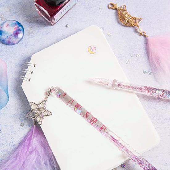 1 Sada Podpisové pero Lapač snů Pero Konec Ručně vyráběné Skleněné Křišťálové Namáčecí pero s Inkoustem pro Dekoraci