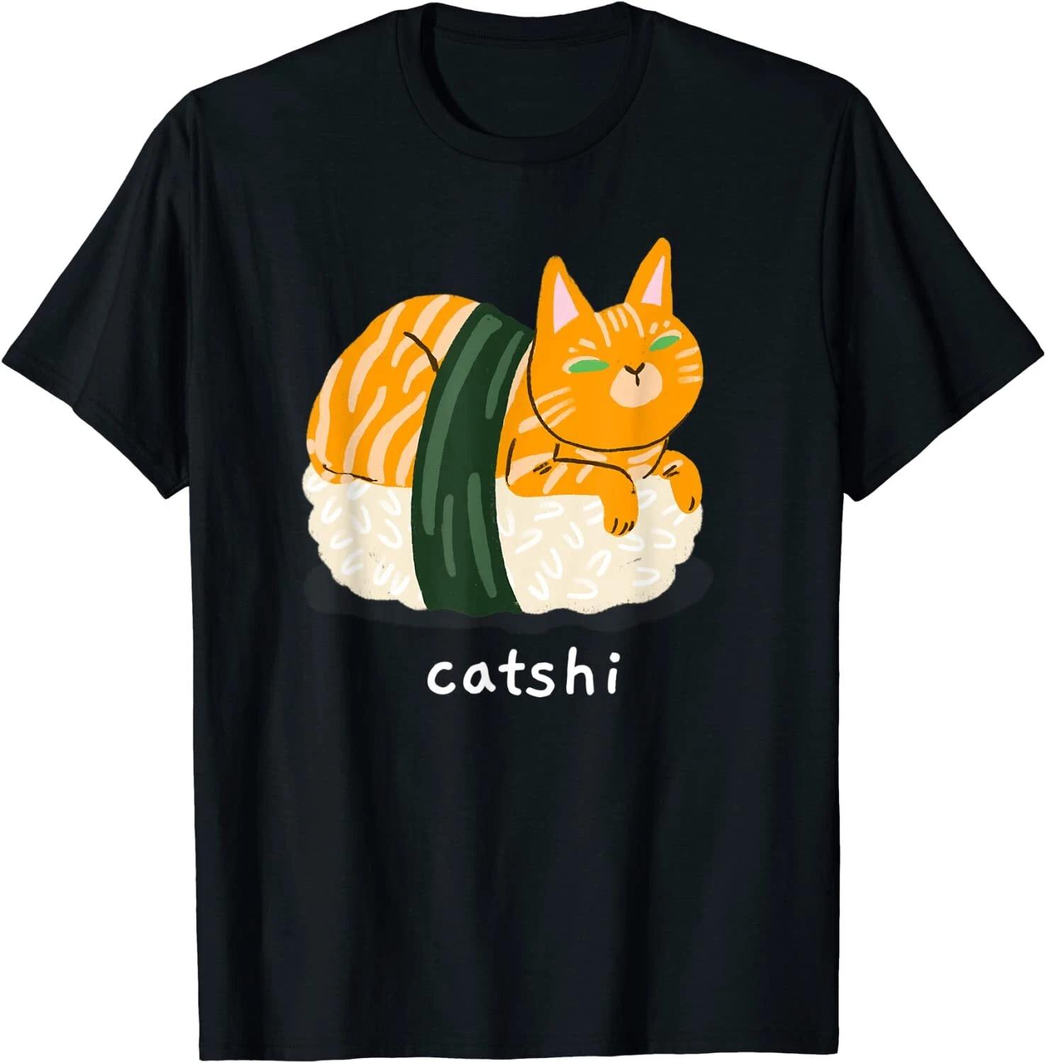 Cute Cat Sushi Catshi Great Funny Gift Cats and Sushi Lovers T-Shirt M