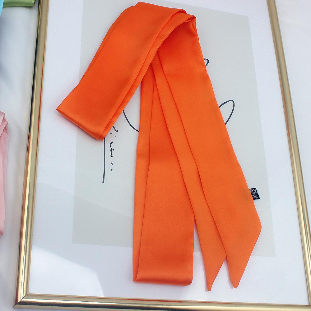 Long Skinny Hair Scarf For Women Silk Satin Headband Cute Neckerchief Solid Colors  Fashion Bag Scarves For Ladies 2024