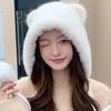 Thick Warm Plush Ear Flap Hat Polyester Winter Warm Hat Thick Cold Proof Hat  Outdoor Use