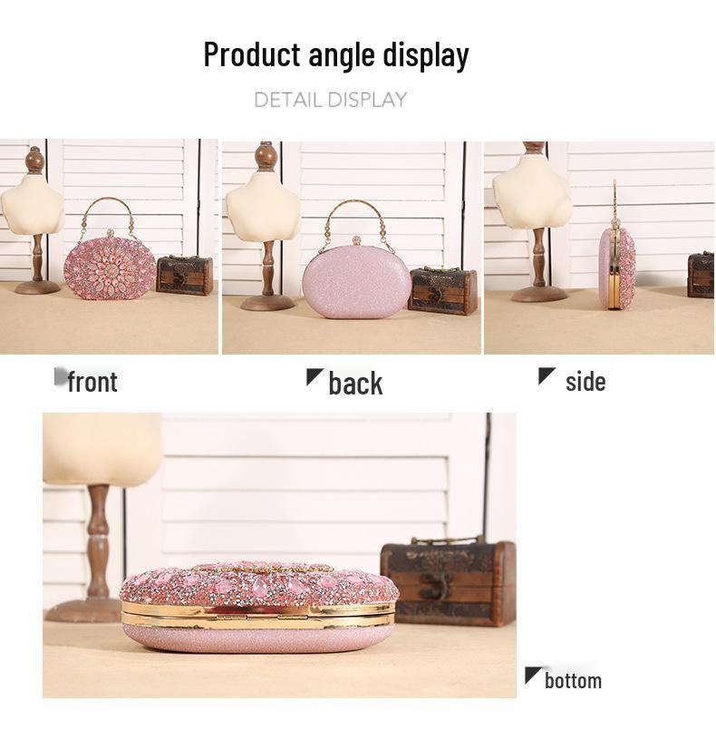 Sunflower Evening Clutch: Stylish Diamond-Embellished Bag for European and American Parties