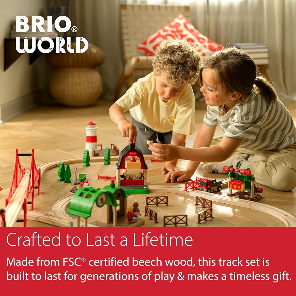 Brio Battery Powered Cargo Transport Engine 33214 Wooden Toy Train for Ages 3 and Up
