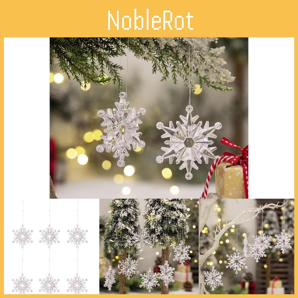 Transparent Acrylic Snowflake Ornaments 6pc Beautiful Christmas Tree Decorations
