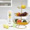 Household Living Room Modern 3-Tier Fruit Dish Plate Storage Basket Tray TablewareGold