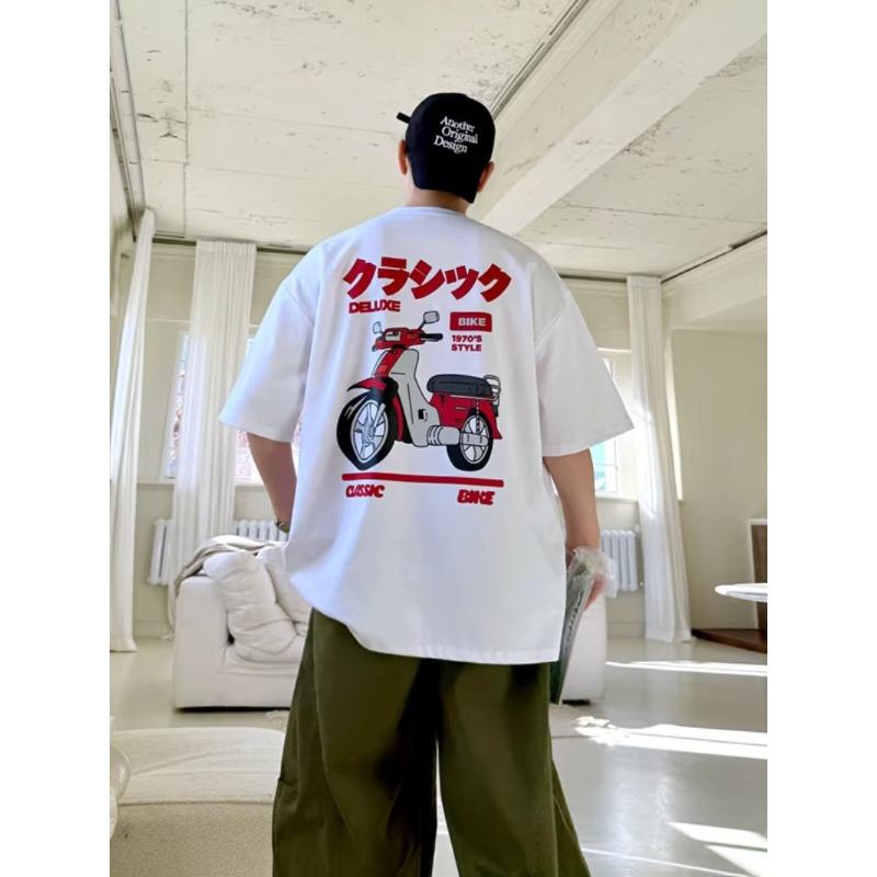 

Summer T Shirt for Unisex Women s Motorcycle T-shirt Summer New Car Logo Crew Neck Punk Casual Trend Retro Short-sleeved Top XS белый