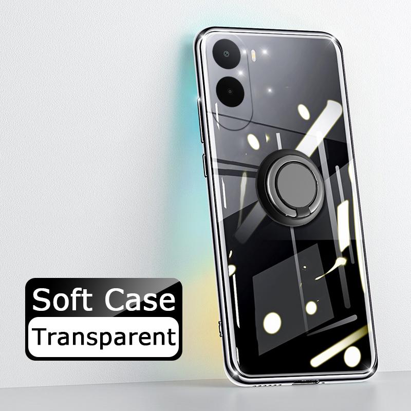 For Xiaomi Poco C81 Pro Case Ring Holder Phone Case Ultra Thin Transparent Car Navigation Silicone Clear Cases For Xiaomi Poco C81 Pro Phone Casing
