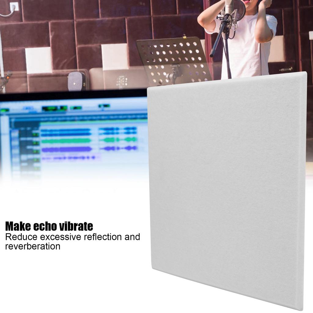 6Pcs SoundAbsorbing Board Acoustic Polyester Soundproof proof Silencer Panels(Gray )