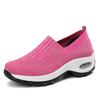 Style Of Sporty Mother Shoes Breathable Footwear Middle-Aged Mesh Sports Shoes Casual Thick Sole Height-Enhancing Shaking Shoes