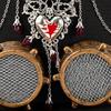 Gothic Industrial Top Hat With Functional Heart Pendant Mechanism And Adjustable Steampunk Eyewear For Cosplay Event