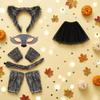 Wolf Costume Accessories Furry Set Fuzzy Animal Tail for Kids,