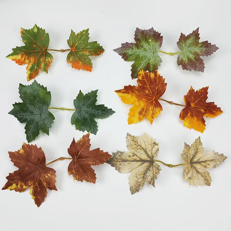 Artificial Maple Grape Vine Leaves, Halloween Harvest Decor Garland,Fall Thanksgiving Party Home Hanging Decor, 4.9FT