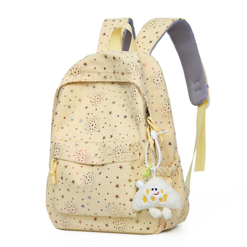 Schoolbag New college student High school student Junior high school student schoolbag Simple wear-resistant large-capacity backpack Casual women's
