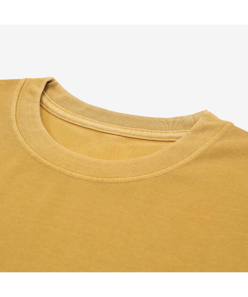 Seleodeilejeokeulleob Pigment Dyed T-Shirt(Unisex) / Small S.L.C Logo - Mustard