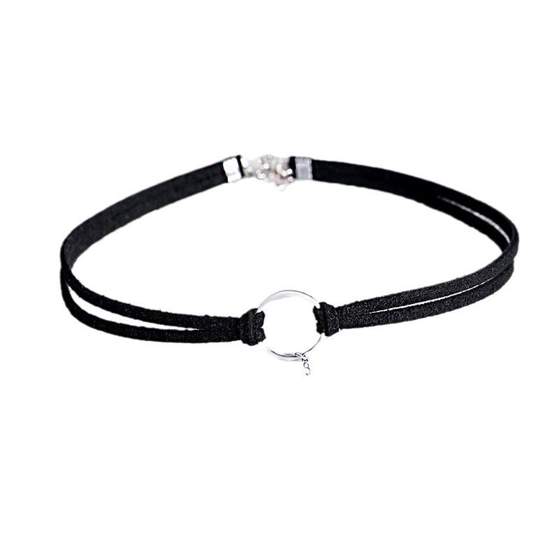 Sterling Silver Circle Choker Necklace for Women - Fashionable Collar Jewelry Accessories